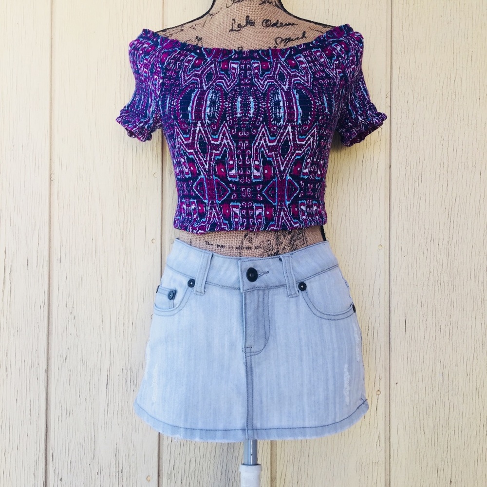 2 Xhilaration Off The Shoulder/HighWay Jeans Skirt